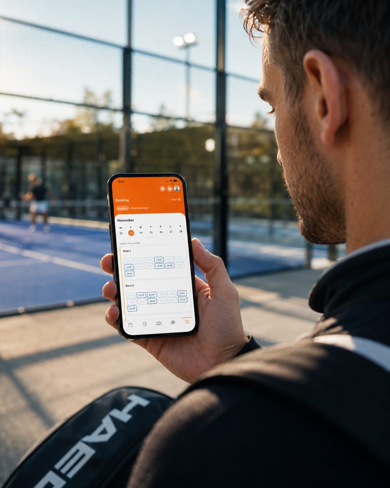 Medlem booker en bane i Holdsport-appen